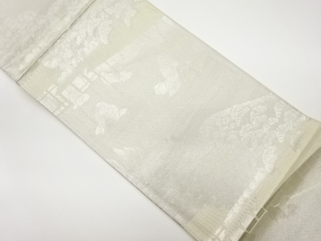 リサイクル　枯山水風景模様織出し袋帯